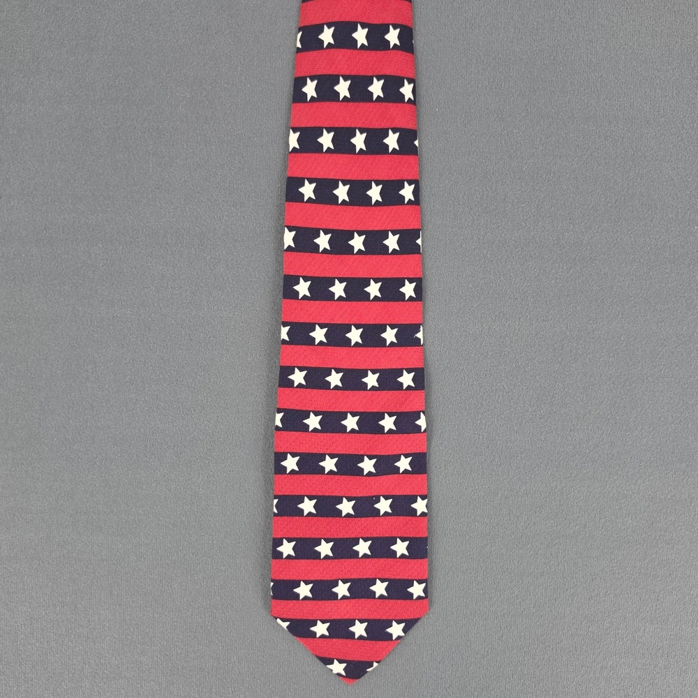 Addiction Mens Silk Tie American Flag Stars Stripes Red White Blue Patriotic